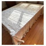 Lot of 2 Vintage Handcrafted Bedspreads and Table Runner Lot of 2 Vintage Handcrafted Bedspreads and Table Runner