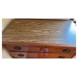 Vintage Tall Wooden Chest of Drawers with Inlay Detail Vintage Tall Wooden Chest of Drawers with Inlay Detail