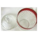 Ruby Red & Clear Glassware Lot - Lenox, Vintage Bowls, Plates, Pitcher Ruby Red & Clear Glassware Lot - Lenox, Vintage Bowls, Plates, Pitcher