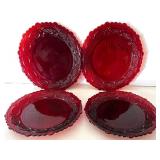 Ruby Red & Clear Glassware Lot - Lenox, Vintage Bowls, Plates, Pitcher Ruby Red & Clear Glassware Lot - Lenox, Vintage Bowls, Plates, Pitcher