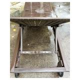 Vintage Craftsman Reel Lawn Mower, Wood Outdoor Lounger, and Metal Snow Shovel Vintage Craftsman Reel Lawn Mower, Wood Outdoor Lounger, and Metal Snow Shovel