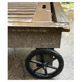 Vintage Craftsman Reel Lawn Mower, Wood Outdoor Lounger, and Metal Snow Shovel Vintage Craftsman Reel Lawn Mower, Wood Outdoor Lounger, and Metal Snow Shovel