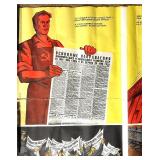 Early 1980s Soviet Propaganda Poster USSR Economic Plan 1981-1985 and Map Early 1980s Soviet Propaganda Poster USSR Economic Plan 1981-1985 and Map