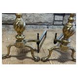 27 inch Fireplace Grate with Brass Andirons 27 inch Fireplace Grate with Brass Andirons