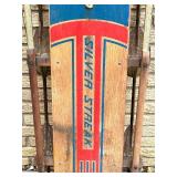 Vintage Silver Streak Wooden Sled with Metal Runners Vintage Silver Streak Wooden Sled with Metal Runners