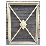 Lot of Vintage Wood Window Screens with Decorative Diamond Grilles Lot of Vintage Wood Window Screens with Decorative Diamond Grilles