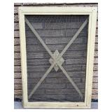 Lot of Vintage Wood Window Screens with Decorative Diamond Grilles Lot of Vintage Wood Window Screens with Decorative Diamond Grilles