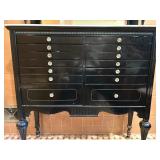 Vintage Dental Cabinet with 14 Metal Drawers and Glass Pulls Vintage Dental Cabinet with 14 Metal Drawers and Glass Pulls