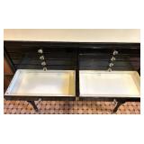Vintage Dental Cabinet with 14 Metal Drawers and Glass Pulls Vintage Dental Cabinet with 14 Metal Drawers and Glass Pulls