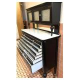 Vintage Dental Cabinet with 14 Metal Drawers and Glass Pulls Vintage Dental Cabinet with 14 Metal Drawers and Glass Pulls