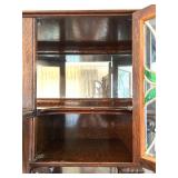 Antique Oak Secretary Bookcase with Curio Cabinet and Stained Glass Antique Oak Secretary Bookcase with Curio Cabinet and Stained Glass