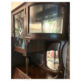 Antique Oak Secretary Bookcase with Curio Cabinet and Stained Glass Antique Oak Secretary Bookcase with Curio Cabinet and Stained Glass