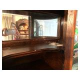 Antique Oak Secretary Bookcase with Curio Cabinet and Stained Glass Antique Oak Secretary Bookcase with Curio Cabinet and Stained Glass
