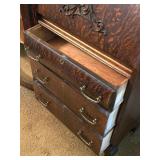 Antique Oak Secretary Bookcase with Curio Cabinet and Stained Glass Antique Oak Secretary Bookcase with Curio Cabinet and Stained Glass