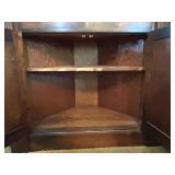 Impressive Antique Wooden Corner Cabinet with Glass Doors Impressive Antique Wooden Corner Cabinet with Glass Doors