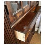 Impressive Antique Wooden Corner Cabinet with Glass Doors Impressive Antique Wooden Corner Cabinet with Glass Doors