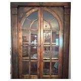 Impressive Antique Wooden Corner Cabinet with Glass Doors Impressive Antique Wooden Corner Cabinet with Glass Doors