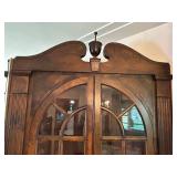 Impressive Antique Wooden Corner Cabinet with Glass Doors Impressive Antique Wooden Corner Cabinet with Glass Doors