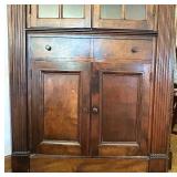 Beautiful Antique Wooden Corner Cabinet with Glass Doors Beautiful Antique Wooden Corner Cabinet with Glass Doors