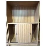 Tall Wood Veneer Bookcase with Cabinet Base Tall Wood Veneer Bookcase with Cabinet Base