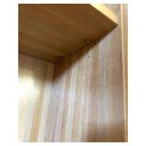 Tall Wood Bookcase with Drop-Down Desk and Sliding Doors Tall Wood Bookcase with Drop-Down Desk and Sliding Doors