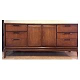 Mid-Century Modern Walnut Credenza with Drawers and Cabinet Mid-Century Modern Walnut Credenza with Drawers and Cabinet