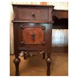 Antique Vanity Desk with Carved Details and Inlay Antique Vanity Desk with Carved Details and Inlay