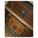Antique Vanity Desk with Carved Details and Inlay Antique Vanity Desk with Carved Details and Inlay