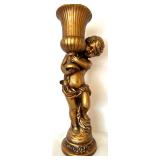 Mixed Home Decor Lot - Cherub Pedestal Bowl, Gold Urn with Fruit, Gilt Cherub Vase Mixed Home Decor Lot - Cherub Pedestal Bowl, Gold Urn with Fruit, Gilt Cherub Vase