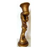 Mixed Home Decor Lot - Cherub Pedestal Bowl, Gold Urn with Fruit, Gilt Cherub Vase Mixed Home Decor Lot - Cherub Pedestal Bowl, Gold Urn with Fruit, Gilt Cherub Vase