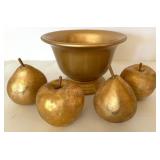 Mixed Home Decor Lot - Cherub Pedestal Bowl, Gold Urn with Fruit, Gilt Cherub Vase Mixed Home Decor Lot - Cherub Pedestal Bowl, Gold Urn with Fruit, Gilt Cherub Vase
