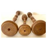 Set of 5 Hand Turned Wood Candle Holders - Mixed Heights Set of 5 Hand Turned Wood Candle Holders - Mixed Heights