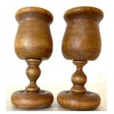 Set of 5 Hand Turned Wood Candle Holders - Mixed Heights Set of 5 Hand Turned Wood Candle Holders - Mixed Heights