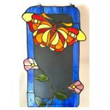 Stained Glass Butterfly and Flower Accent Mirror Stained Glass Butterfly and Flower Accent Mirror