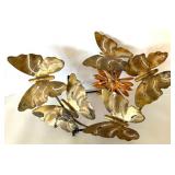 MCM Metal Butterfly and Flower Wall Decor MCM Metal Butterfly and Flower Wall Decor