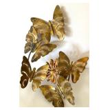 MCM Metal Butterfly and Flower Wall Decor MCM Metal Butterfly and Flower Wall Decor
