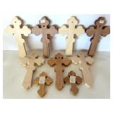 Set of Carved Wooden Crosses, 5.25 Inch Height Set of Carved Wooden Crosses, 5.25 Inch Height