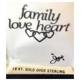 Family Love Heart Necklace, 18kt Gold Over Sterling Family Love Heart Necklace, 18kt Gold Over Sterling