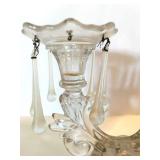 Vintage Glass Three-Light Candelabra with Prisms Vintage Glass Three-Light Candelabra with Prisms