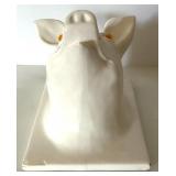 Pair of White Ceramic Pig Head Wall Mounts Pair of White Ceramic Pig Head Wall Mounts