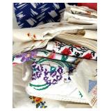 Assorted Embroidered and Lace Vintage Linens Lot with Tote Bag Assorted Embroidered and Lace Vintage Linens Lot with Tote Bag