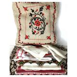 Lot of Vintage Linen and Embroidered Textile Decor Lot of Vintage Linen and Embroidered Textile Decor