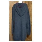 Newari Hand Knit Nepal Cardigan L/XL Embroidered Gray Hooded Sweater Newari Hand Knit Nepal Cardigan L/XL Embroidered Gray Hooded Sweater