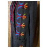 Newari Hand Knit Nepal Cardigan L/XL Embroidered Gray Hooded Sweater Newari Hand Knit Nepal Cardigan L/XL Embroidered Gray Hooded Sweater