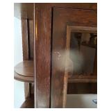 Vintage Wall-Mount Display Cabinet with Glass Door and Side Shelves Vintage Wall-Mount Display Cabinet with Glass Door and Side Shelves