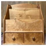Wood Desktop Organizer and Black Mesh 2-Drawer Storage Unit Wood Desktop Organizer and Black Mesh 2-Drawer Storage Unit