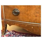 Vintage Wood Bow Front 4-Drawer Dresser with Brass Pulls Vintage Wood Bow Front 4-Drawer Dresser with Brass Pulls