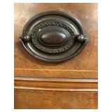 Vintage Wood Bow Front 4-Drawer Dresser with Brass Pulls Vintage Wood Bow Front 4-Drawer Dresser with Brass Pulls