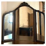 Bassett Mid-Century Highboy Dresser with Carved Mirror Bassett Mid-Century Highboy Dresser with Carved Mirror