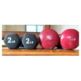 Set of 2-LB and 4-LB Dumbbells, Pair Each Set of 2-LB and 4-LB Dumbbells, Pair Each